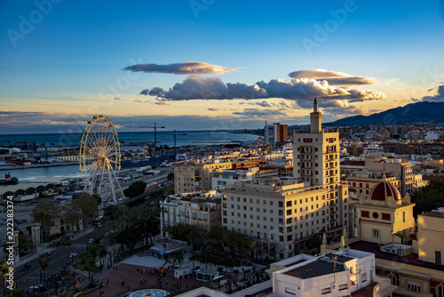 Malaga Spain Sunset Coastline