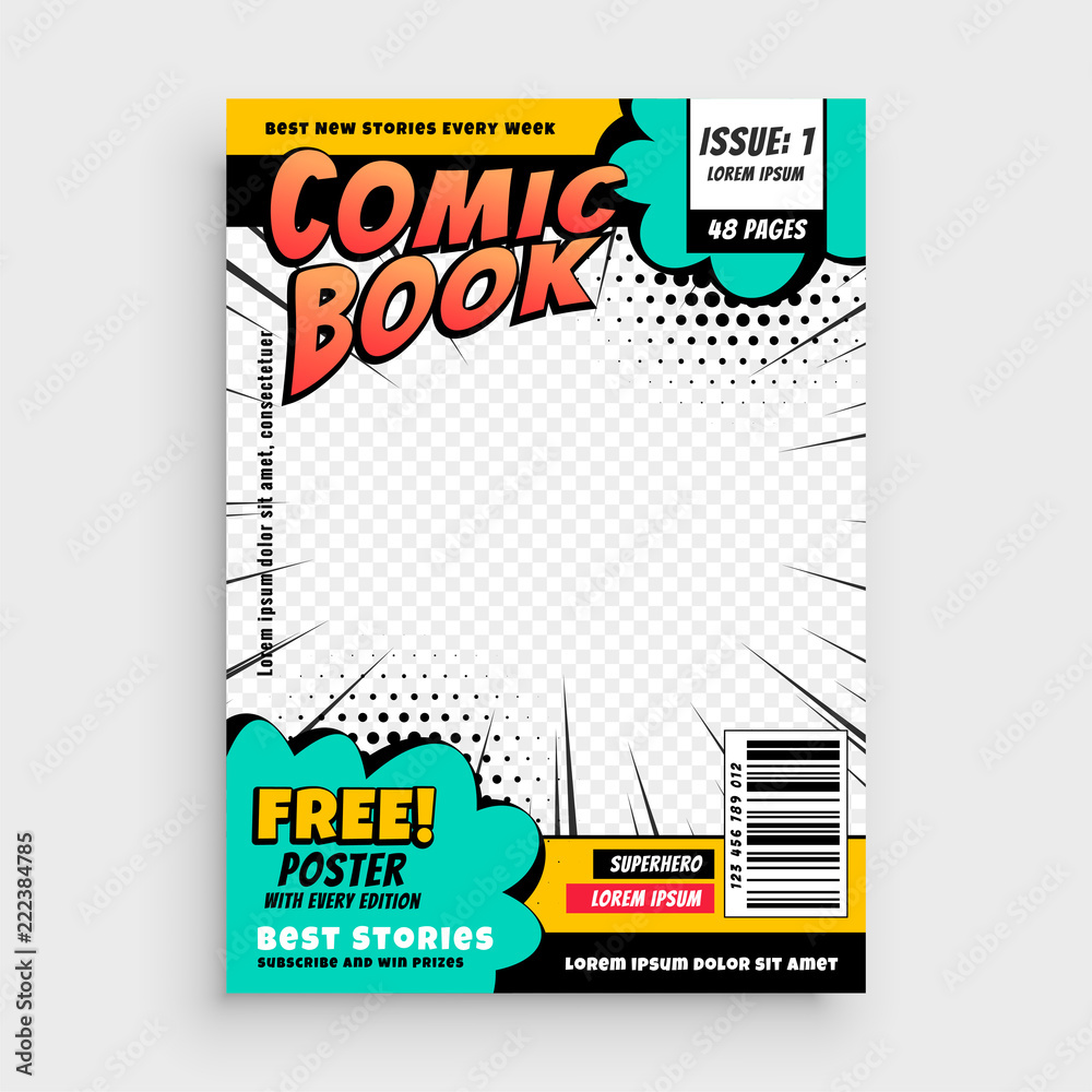 Obraz premium comic book page cover design concept
