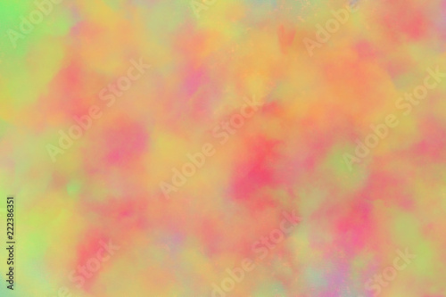 digital watercolor paint green,pink and yellow abstract background