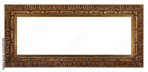 An isolated wooden frame for photos and art