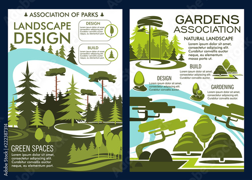 Nature landscape design service green park posters
