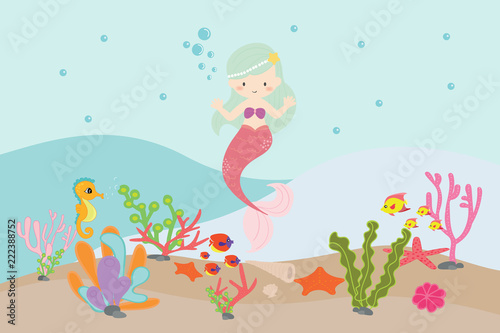 Plakat podwodne ryba dzieci