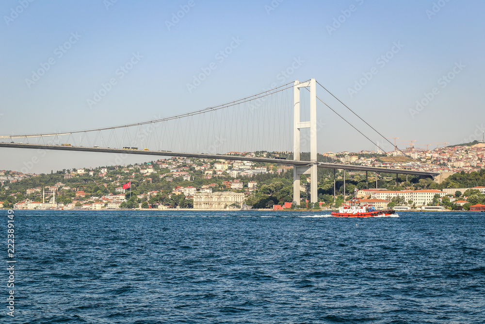 The First Bosporus Bridge connecting Europe and Asia in Istanbul