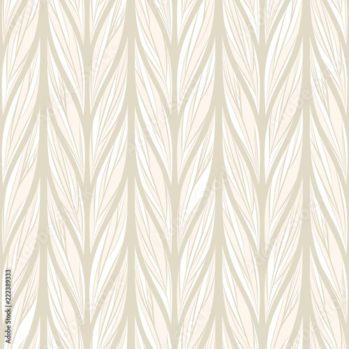 Seamless floral chevron pattern with abstract leaves in light colors. Vector ornamental print.