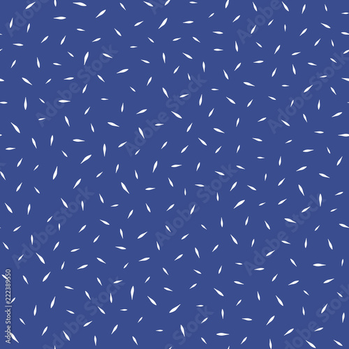 Seamless vector floral pattern with tiny leaves in blue and white colors. Ditsy print. © Atrica