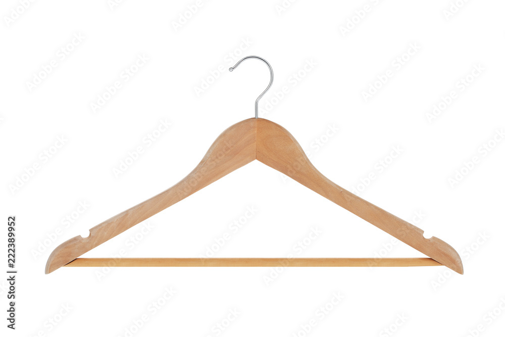 Wood coat hanger isolated on a white background Wood coat hanger isolated on a white background