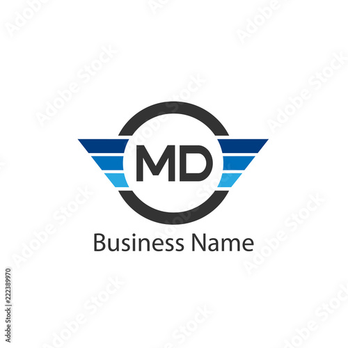 Initial Letter MD Logo Template Design