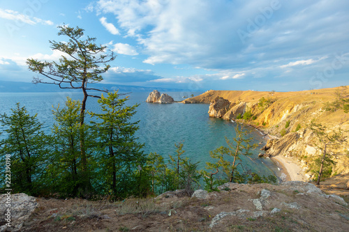 Lake Baikal in summer. Island Olkhon. Cape Burhan