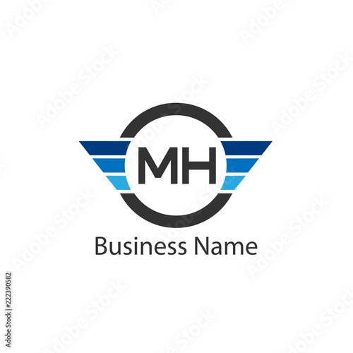 Initial Letter MH Logo Template Design