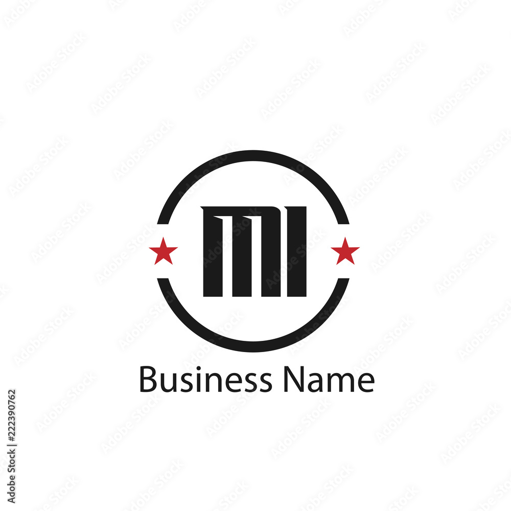 Obraz premium Initial Letter MI Logo Template Design