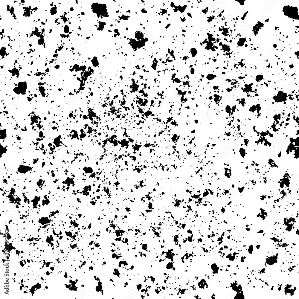 Abstract vector seamless pattern. Black spots on white background