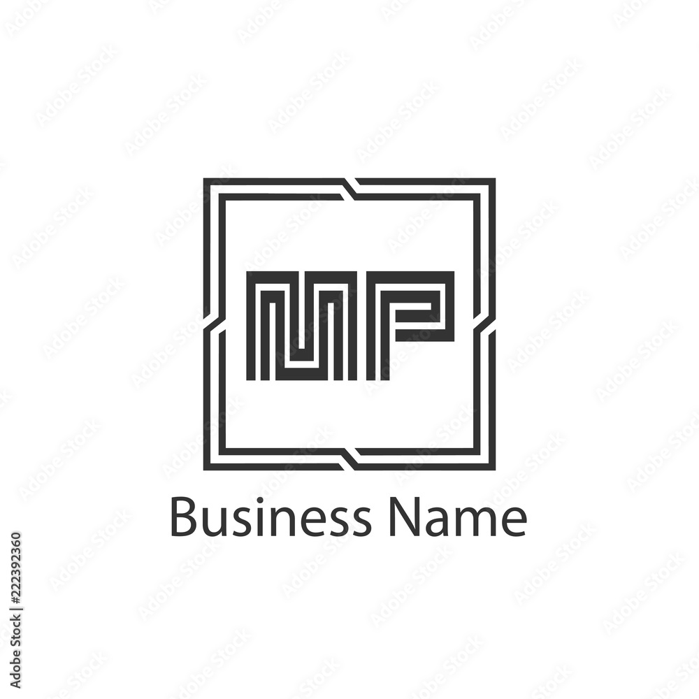 Initial Letter MP Logo Template Design