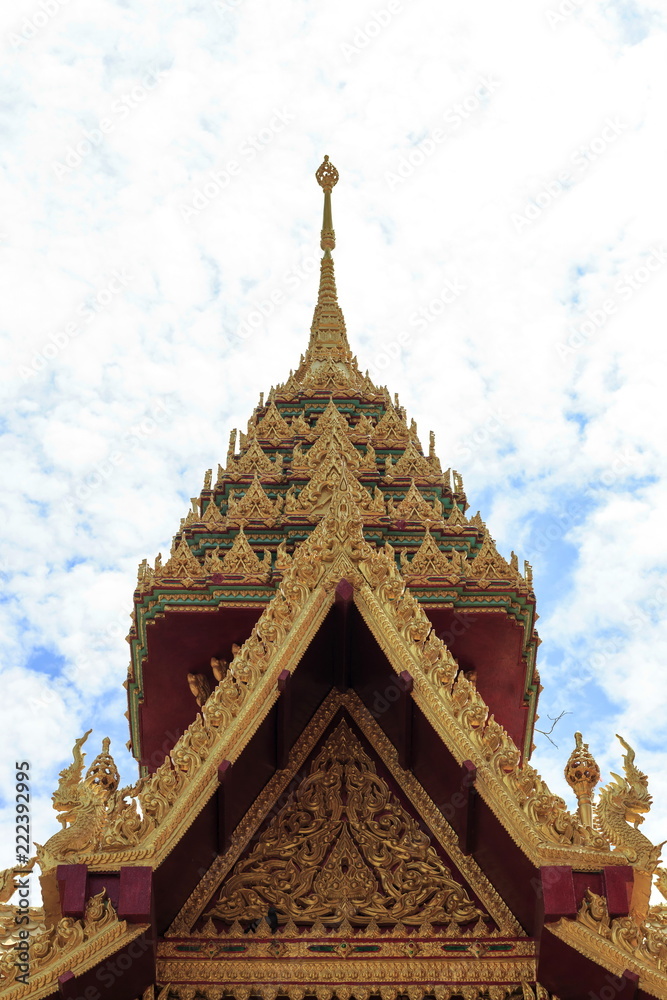 Fototapeta premium The pagoda with the temple roof in Thailand.