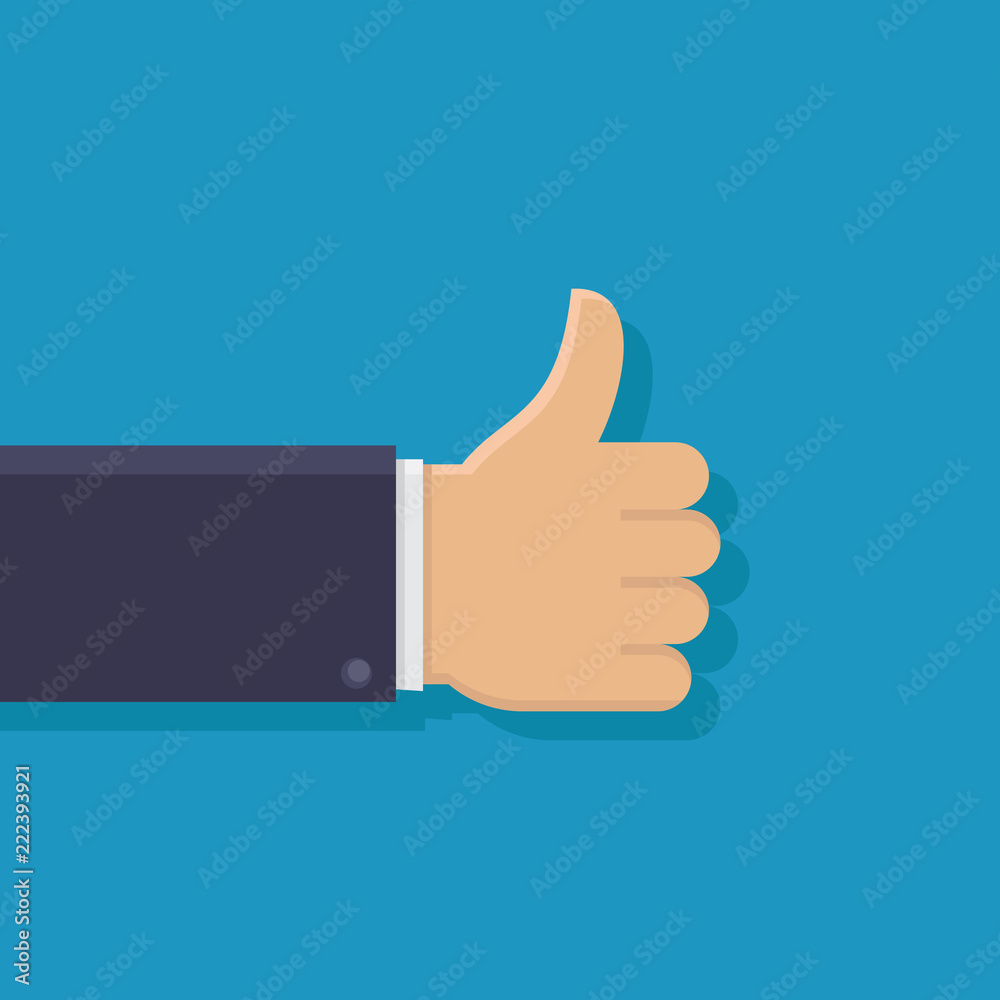 Thumb up vector flat, icon like flat design vector illustration Thumb up vector flat, icon like flat design vector illustration