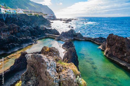 Fototapeta Naklejka Na Ścianę i Meble -  Natural swimming pools in Porto Moniz. Madeira. Portugal