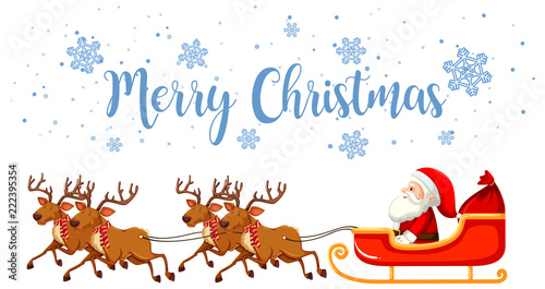 Merry christmas santa and reindeer © blueringmedia
