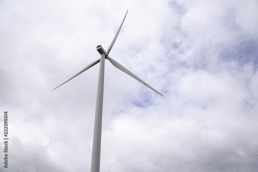 Wind turbines generating electricity, landscape with sky. Wind turbines generating electricity, landscape with sky.