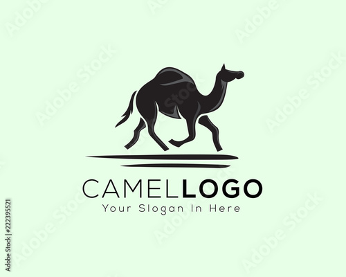Running camel art logo