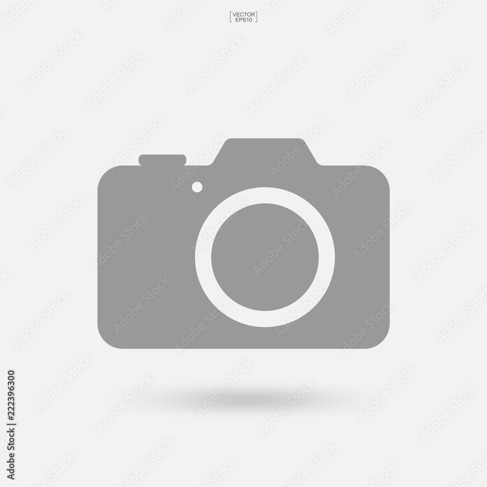 Camera sign and symbol. Photo icon or image icon with soft shadow. Vector. Camera sign and symbol. Photo icon or image icon with soft shadow. Vector.