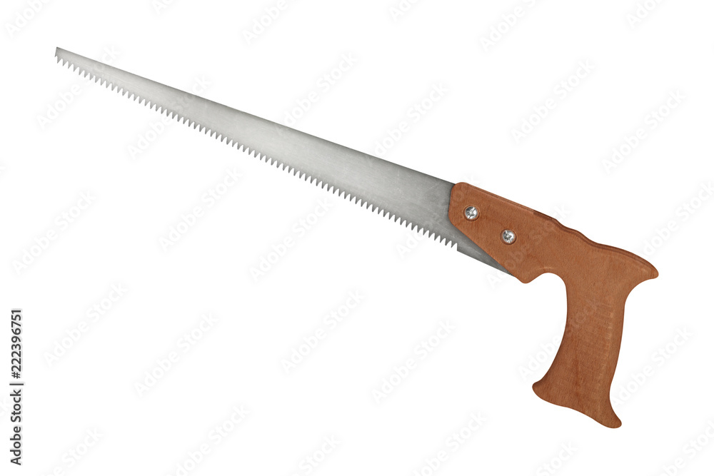 Old hand saw isolated on white background for carpenters Old hand saw isolated on white background for carpenters