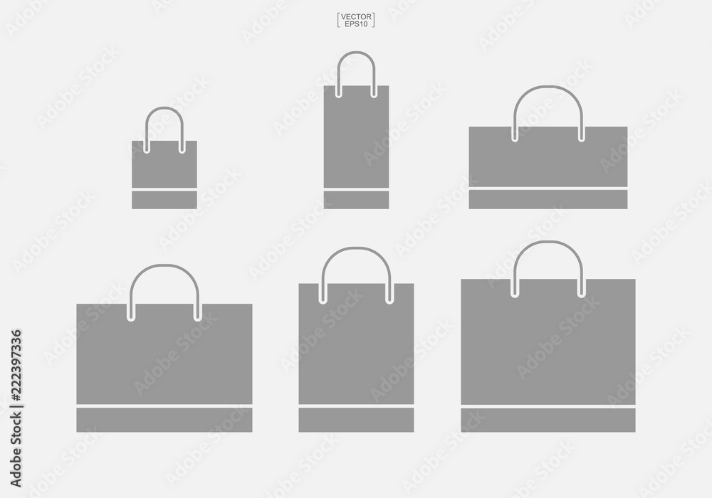 Shopping bag icon set. Vector. Shopping bag icon set. Vector.