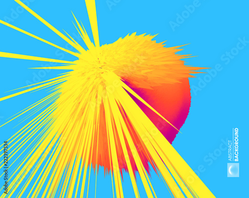 Background with exploding rays. Abstract vector illustration with dynamic effect. Cover design template. Can be used for advertising, marketing and presentation.