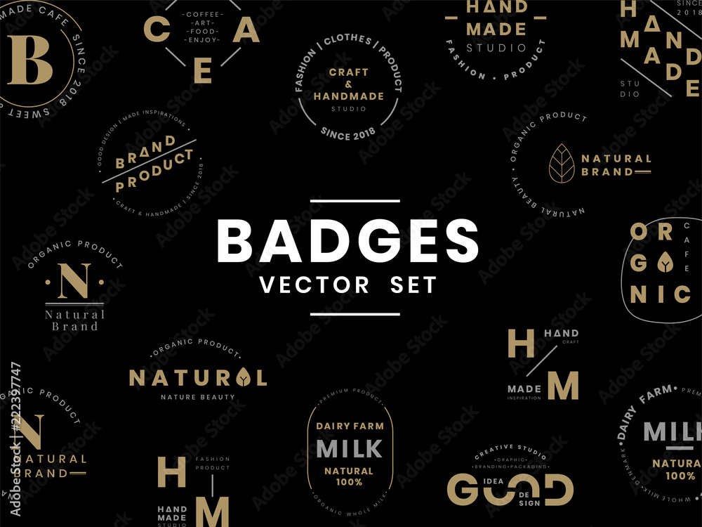 Fototapeta premium Set of logo badge design vectors