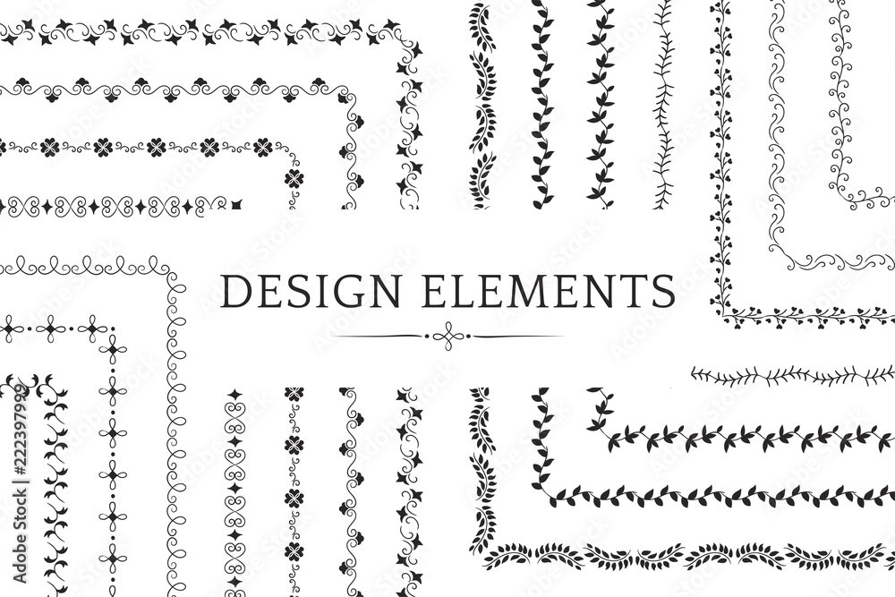 Fototapeta premium Collection of divider design element vectors