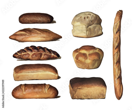 The Grocer's Encyclopedia (1911), a vintage collection of various types of baked bread loaves. Digitally enhanced by rawpixel.