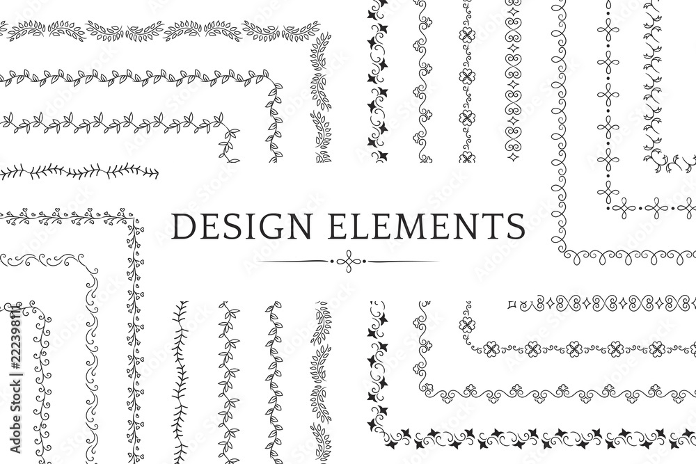 Collection of divider design element vectors