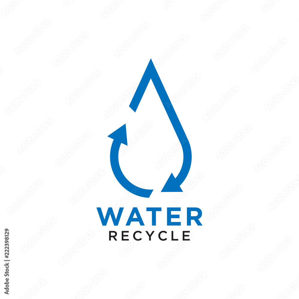 Recycle water drop logo design template vector Recycle water drop logo design template vector