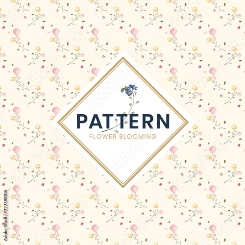 Hand drawn colorful floral pattern illustration