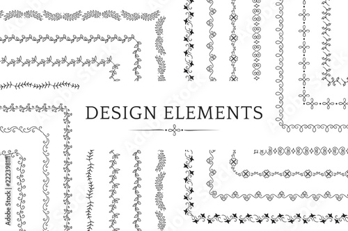 Collection of divider design element vectors