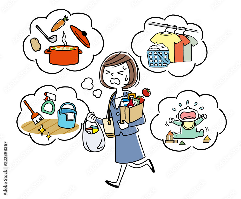 イラスト素材 働きながら家事をする主婦 Stock Vektorgrafik Adobe Stock イラスト素材 働きながら家事をする主婦 Stock Vektorgrafik Adobe Stock