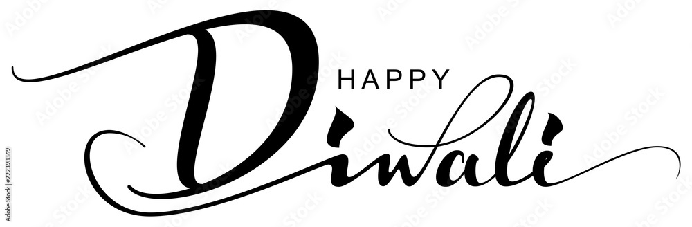 Naklejka premium Happy Diwali text greeting card indian holiday festival of lights