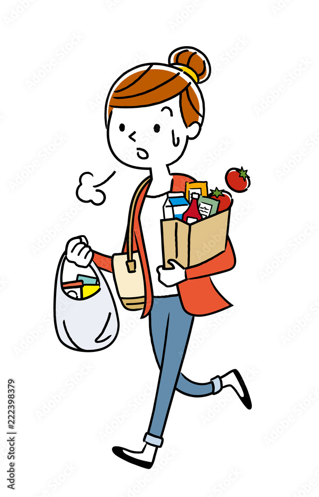 イラスト素材 買い物から帰る主婦 Stock Vector Adobe Stock イラスト素材 買い物から帰る主婦 Stock Vector Adobe Stock