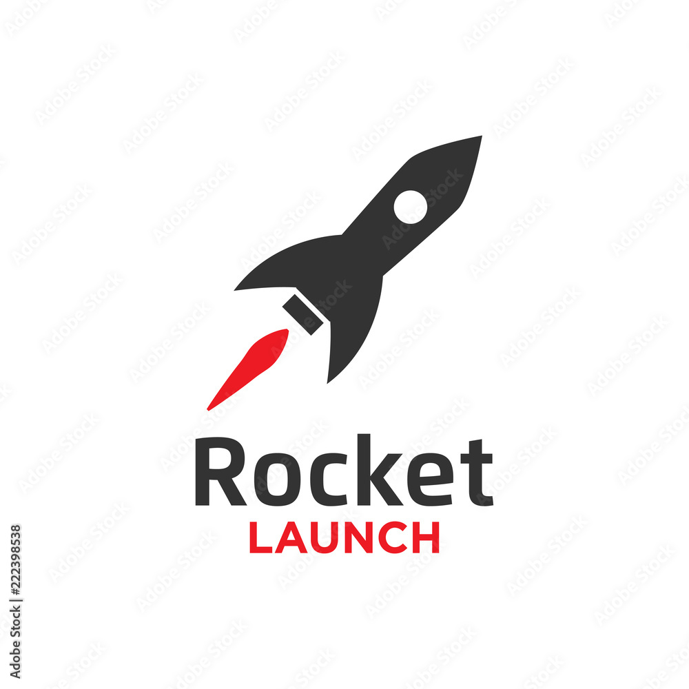 Illustration of rocket launch logo design template Illustration of rocket launch logo design template