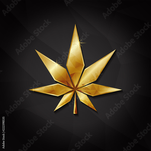 gold hemp leaf