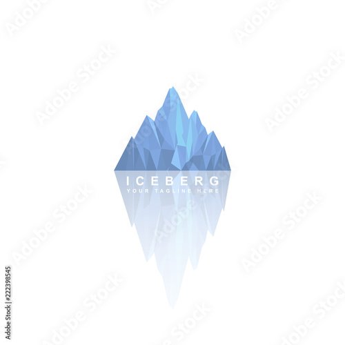 iceberg logo design, iceberg vector illustration isolated white background.