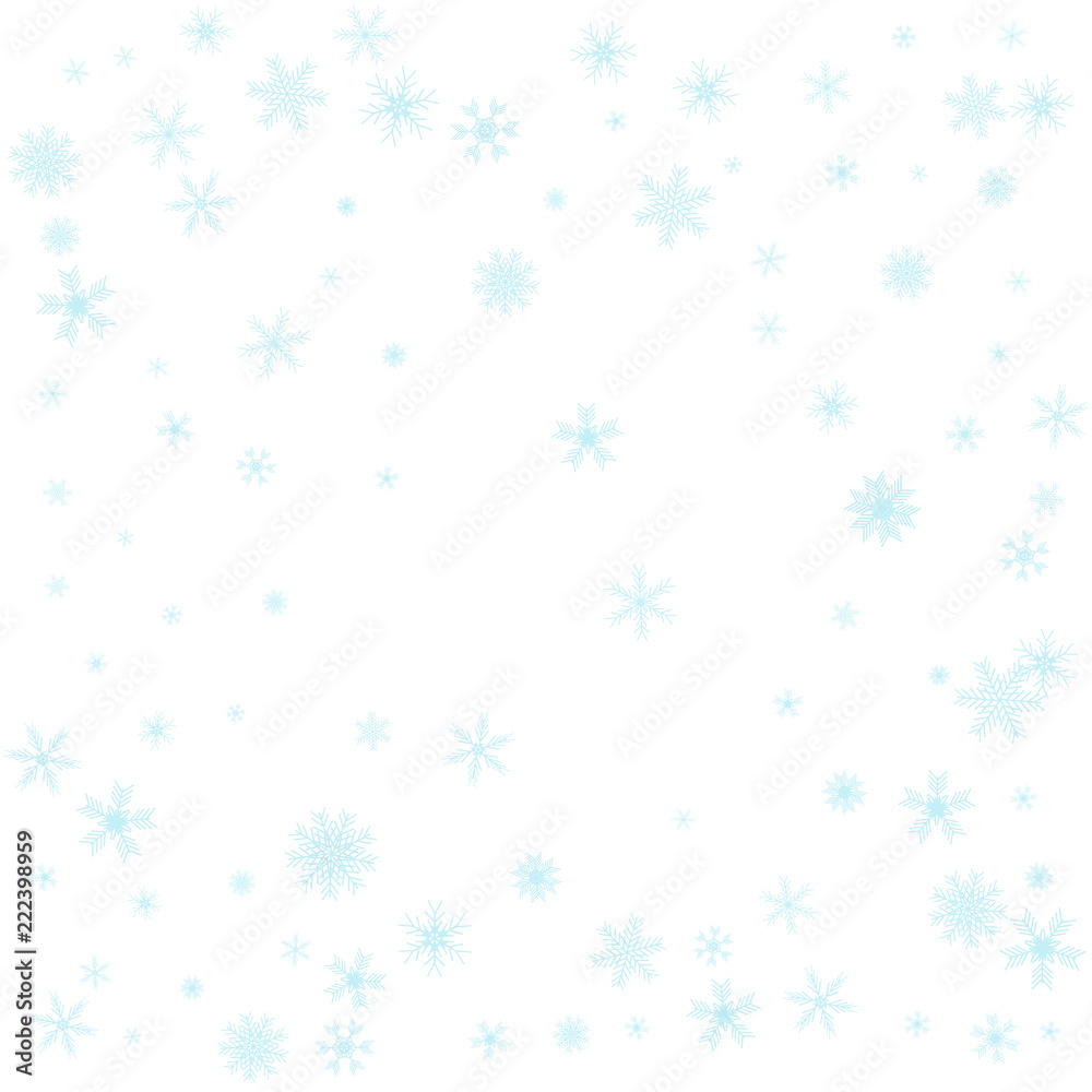 Christmas falling snow vector isolated on white background. Snowflake decoration effect. Xmas snow flake pattern. Magic blue snowfall texture. Winter snowstorm backdrop illustration. Christmas falling snow vector isolated on white background. Snowflake decoration effect. Xmas snow flake pattern. Magic blue snowfall texture. Winter snowstorm backdrop illustration.