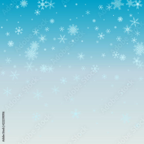 Winter blue background with snowflakes. Vector Illustration.