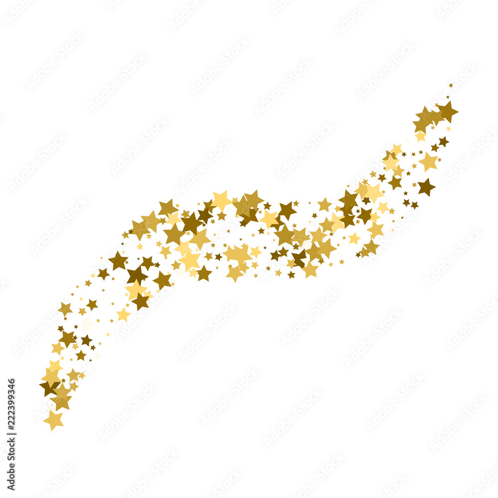 Confetti cover from gold stars. Wave path like corner vignette. Design  element, special effect on white background. vector de Stock | Adobe Stock