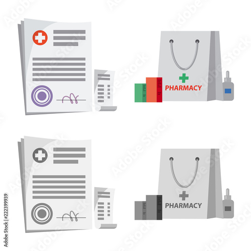 Isolated object of pharmacy and hospital symbol. Set of pharmacy and business vector icon for stock.