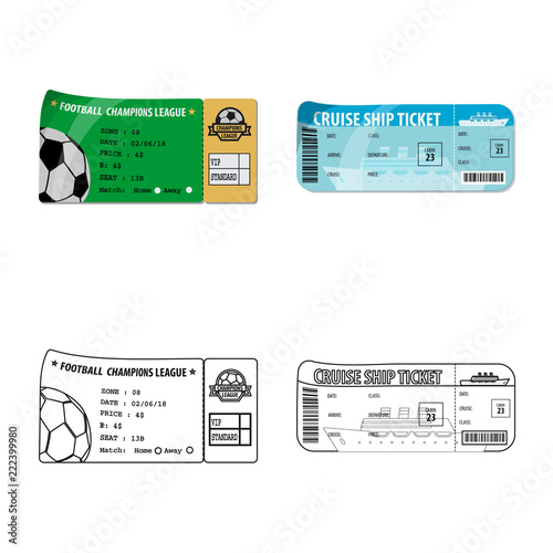 Isolated object of ticket and admission symbol. Collection of ticket and event vector icon for stock.