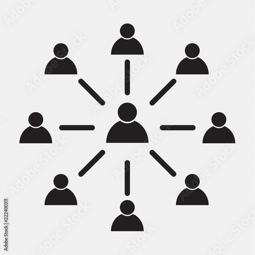 employee engagement vector icon, symbol on grey background. Illustration design