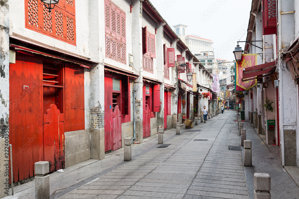 Rua da Felicidade of Macau city