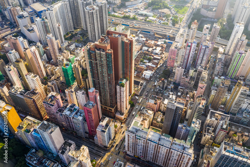 Hong Kong urban city under sunlight