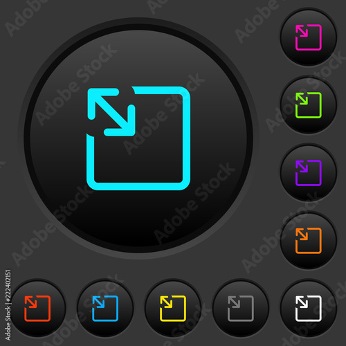 Resize object dark push buttons with color icons