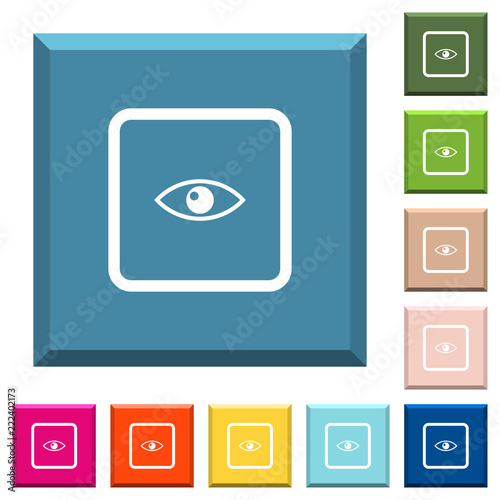 Preview object white icons on edged square buttons