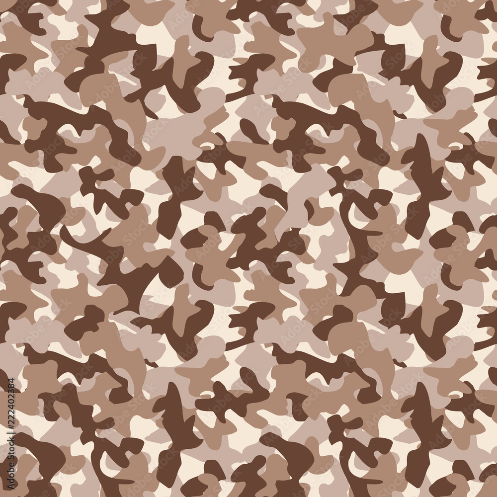 Military camo seamless pattern. Camouflage backdrop in desert brown. Stock  vector background. vector de Stock | Adobe Stock